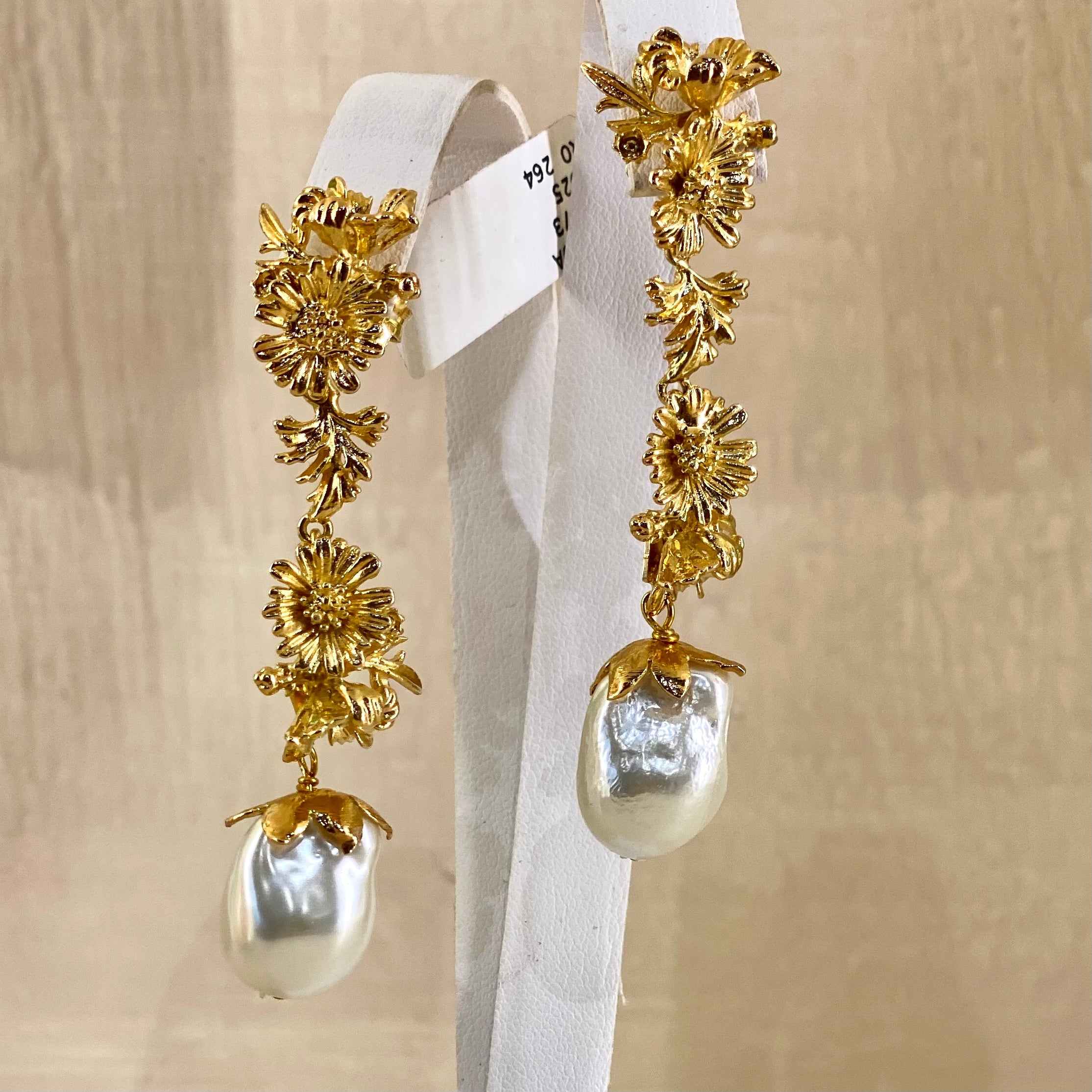 Fiori Oro Perla orecchini - earrings