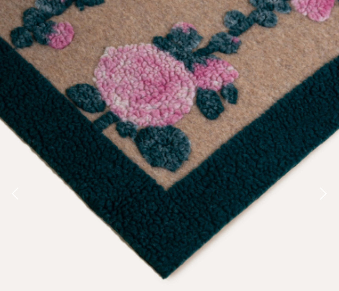 Fantasy Flower coperta in lana cotta - boiled wool blanket