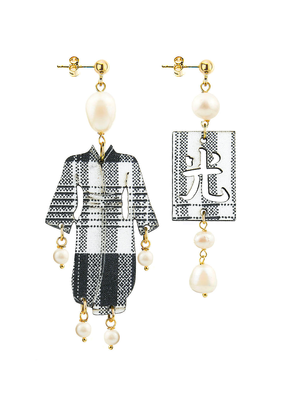 Kimono Piccolo Quadretto Perla orecchini - earrings