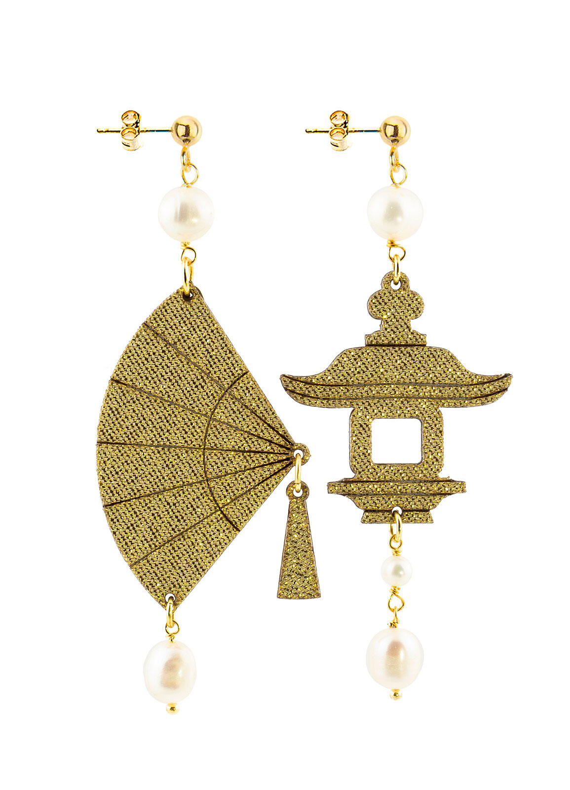 Ventaglio Piccolo Oro orecchini - earrings