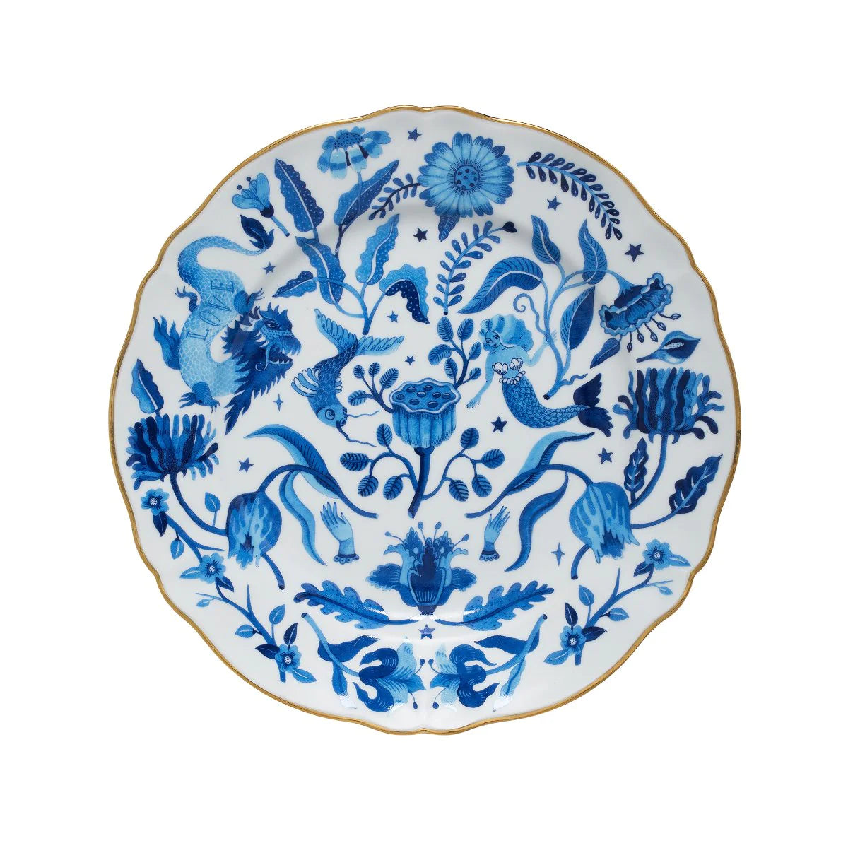 Funky Table All Over Blu piatto piano - dinner plate